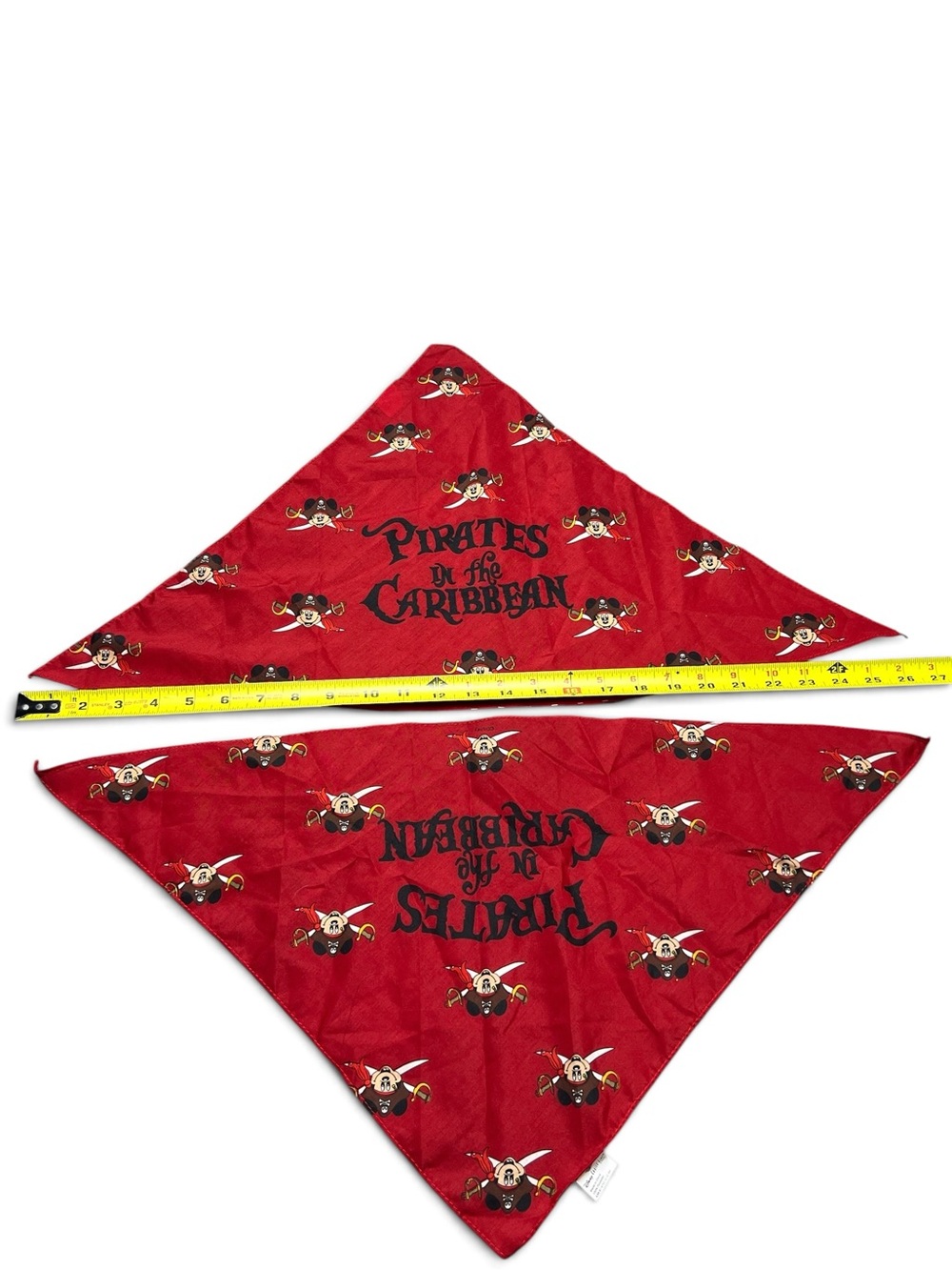 2x Disney Cruise Pirates of the Caribbean Mickey Mouse Red Bandana Head Scarf - Picture 3 of 3